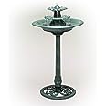 Photo 1 of * USED * 
Alpine Corporation 35" Tall Outdoor 3-Tiered Pedestal Water Fountain and Birdbath, Green