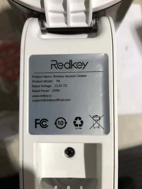 Photo 5 of * USED * 
Redkey Cordless Vacuum with Large Touch Screen 25 Kpa Suction 250W Stick Vacuum 6 in 1, White & Orange