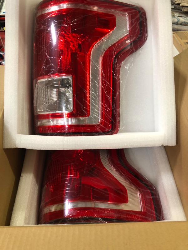 Photo 2 of DWVO Tail Lights Assembly Compatible with 15-17 2015 2016 2017 Ford F-150 15 16 17 Tail Lamps (Red Clear Replacement Assembly Sold in Pairs) Red - Passenger and Driver Side