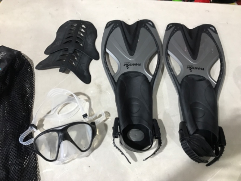 Photo 2 of * USED/Missing Parts * Phantom Aquatics Adult Speed Sport Mask Fin Snorkel Set