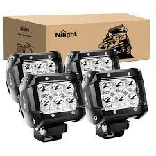 Photo 2 of Nilight LED Pods 4PCS 18W 1260lm Spot LED Light Bar Driving Fog Light Off Road Lights Work 