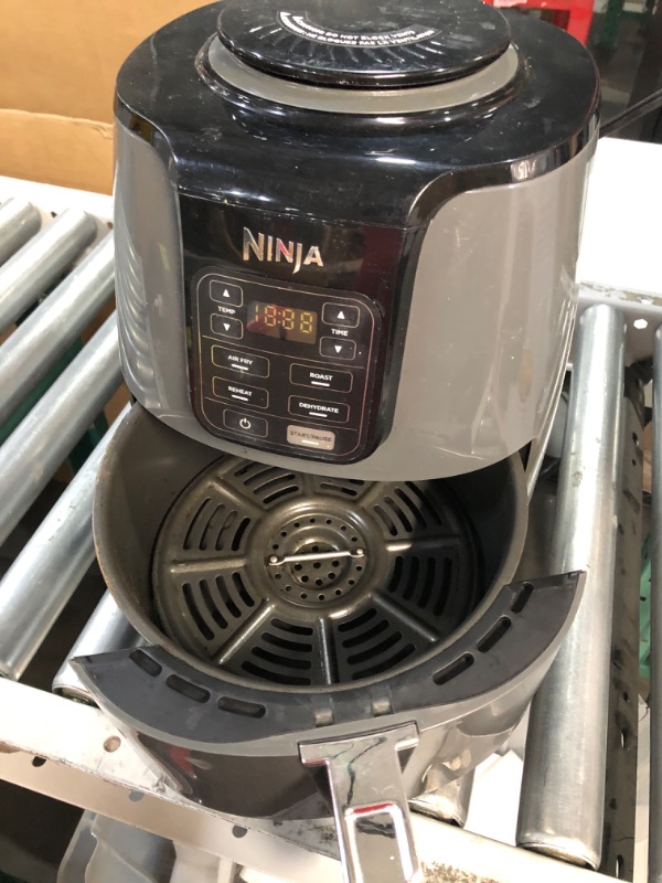 Photo 3 of * USED * 
Ninja AF101 Air Fryer that Crisps, Roasts, Reheats, & Dehydrates, for Quick, Easy Meals, 4 Quart Capacity, & High Gloss Finish, Black/Grey 4 Quarts