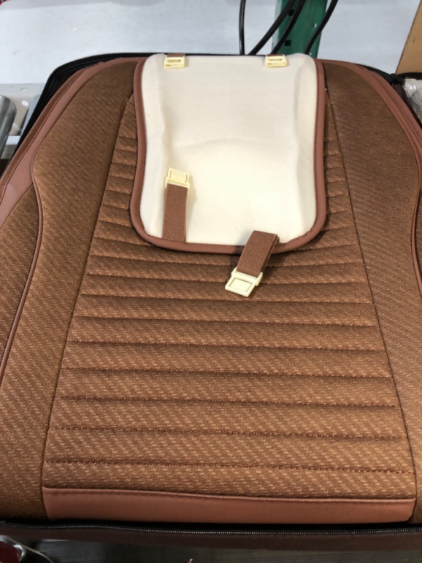 Photo 2 of OASIS AUTO Car Seat Covers Accessories 2 Pieces Front Premium Nappa Leather Cushion Protector Universal Fit for Most Cars SUV Pick-up Truck, Automotive Vehicle Auto Interior Décor (OS-008 Brown) FRONT PAIR BROWN