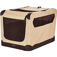 Photo 1 of  2-Door Collapsible Soft-Sided Folding Soft Dog Travel Crate Kennel, Medium (21 x 21 x 30 Inches), Tan