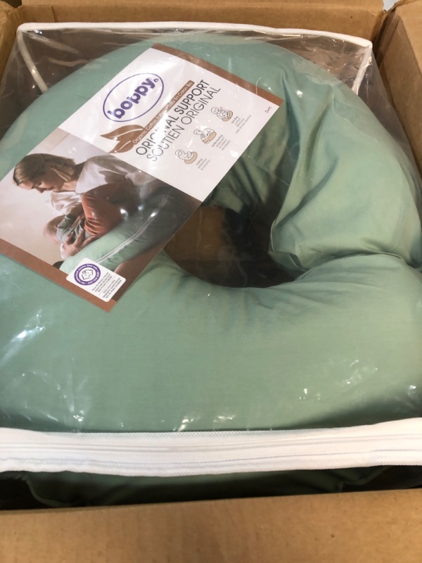 Photo 2 of Boppy Organic Nursing Pillow and Positioner - Soft Pine, Breastfeeding, Bottle Feeding, Baby Support, with Organic Cotton Cover, Awake-Time Support