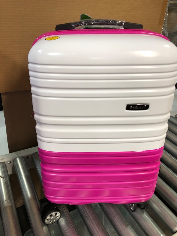 Photo 2 of Rockland Melbourne Hardside Expandable Spinner Wheel Luggage, Two Tone Magenta, Carry-On 20-Inch