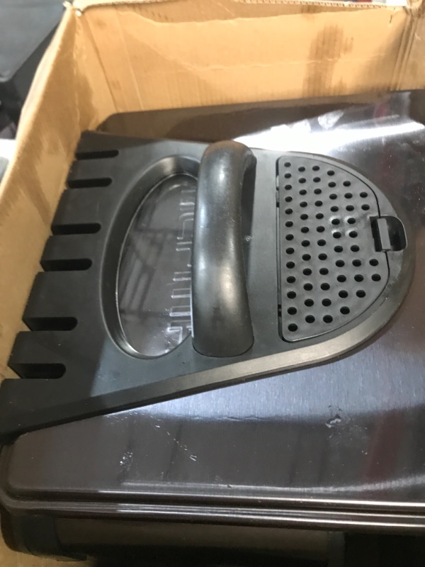 Photo 2 of * USED * 
Chefman Deep Fryer with Basket Strainer, 4.5 Liter XL Jumbo Size Adjustable Temperature & Timer, Perfect Chicken, Shrimp, French Fries, Chips & More, Removable Oil Container, Black Black Stainless Steel