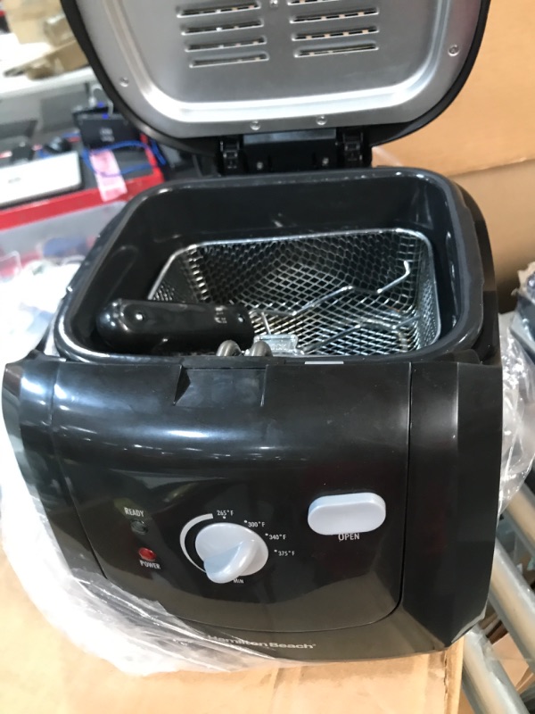 Photo 2 of * USED * 
Hamilton Beach Electric Deep Fryer, Cool Touch Sides Easy to Clean Nonstick Basket, 8 Cups / 2 Liters Oil Capacity, Black