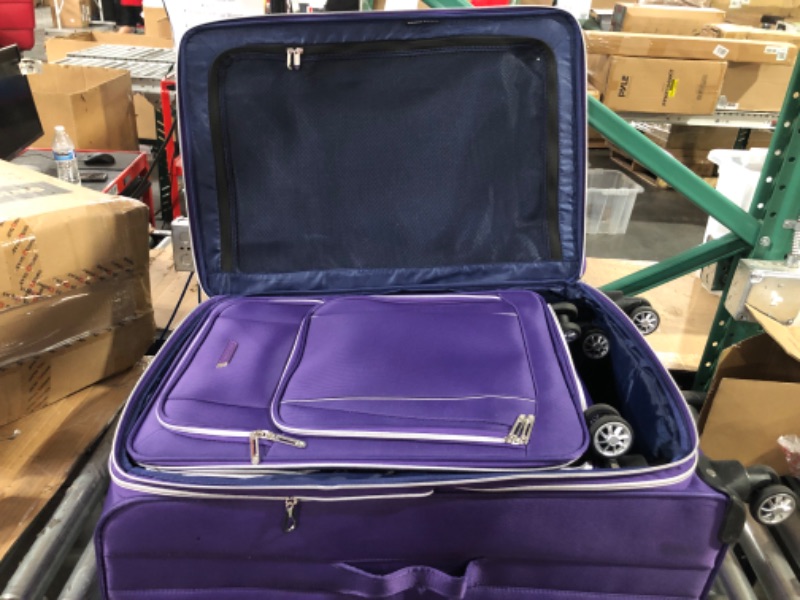 Photo 3 of ***USED****
Traveler's Choice Lares Softside Expandable Luggage with Spinner Wheels, Purple, Set of 3