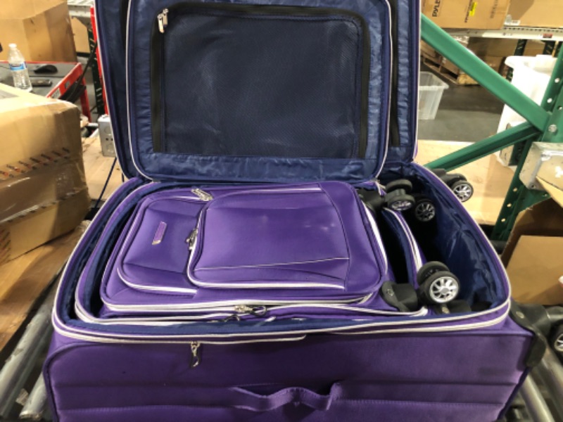 Photo 4 of ***USED****
Traveler's Choice Lares Softside Expandable Luggage with Spinner Wheels, Purple, Set of 3