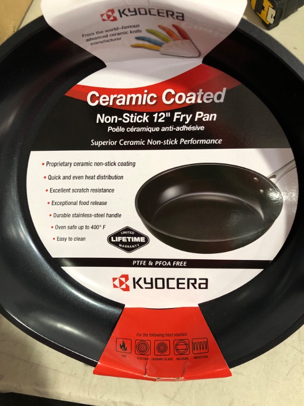 Photo 4 of * item damaged * see images *
Kyocera CFP30BK Ceramic Nonstick Fry Pan, 12 inch, Black