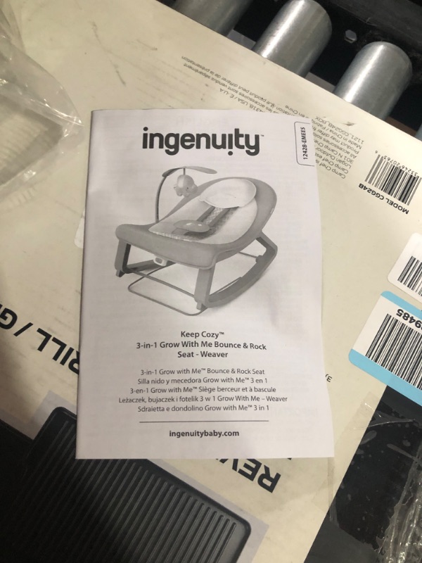 Photo 5 of Ingenuity Keep Cozy 3-in-1 Grow with Me Baby Bouncer, Rocker &#38; Toddler Seat - Weaver