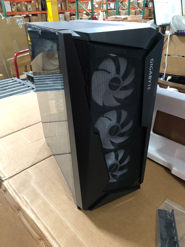 Photo 2 of GIGABYTE C301 Glass - Black Mid Tower PC Gaming Case, Tempered Glass, USB Type-C, 4X ARBG Fans Included (GB-C301G) Black GB-C301G