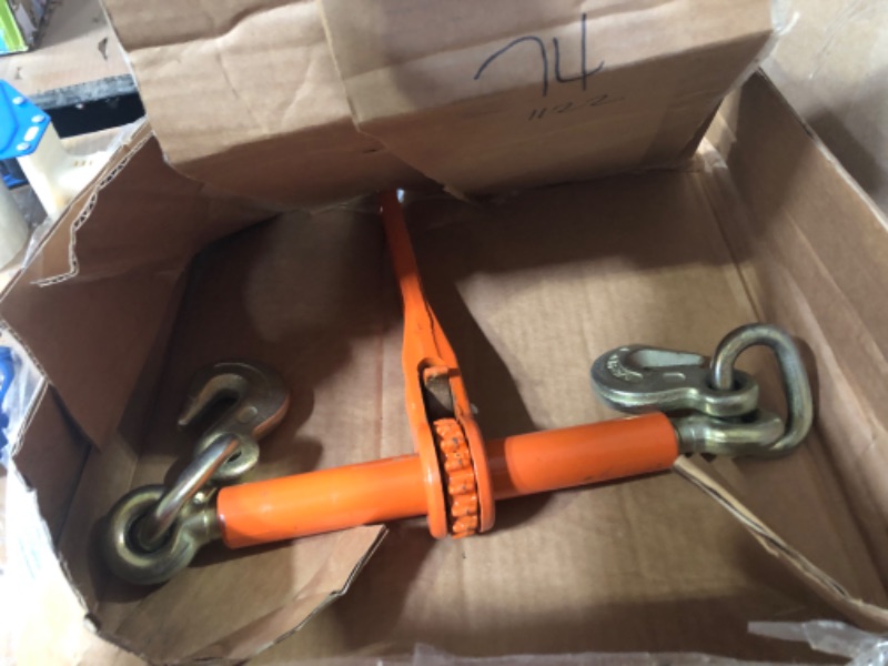 Photo 2 of VULCAN Load Binder with 2 Grab Hooks - Ratchet Style - 7100 Pound Safe Working Load (Works with 5/16 Inch or 3/8 Inch Grade 70 and Grade 80 Chain) Individual - 3/8 Inch - 7,100 lbs. SWL