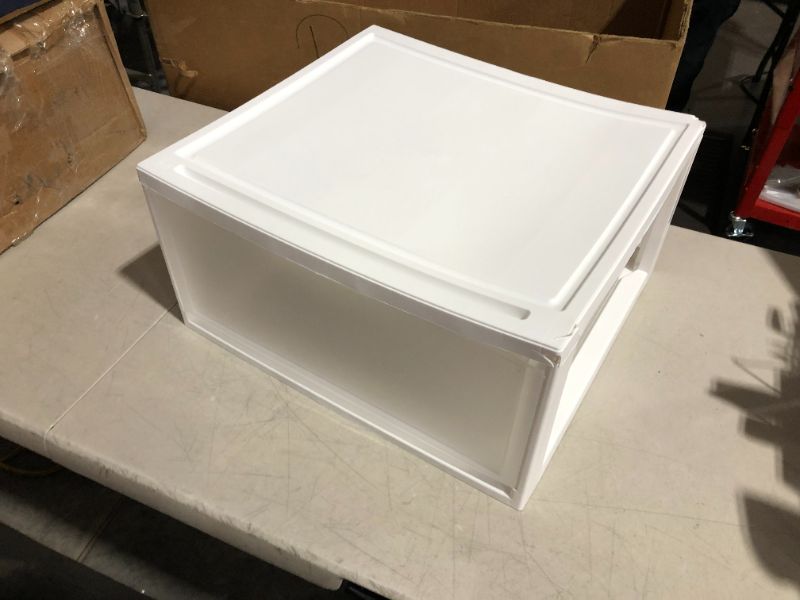 Photo 1 of ***DAMAGED - SEE NOTES***
IRIS USA 47 Quart Extra Large Stacking Storage Drawer,White 2 Pack Drawer