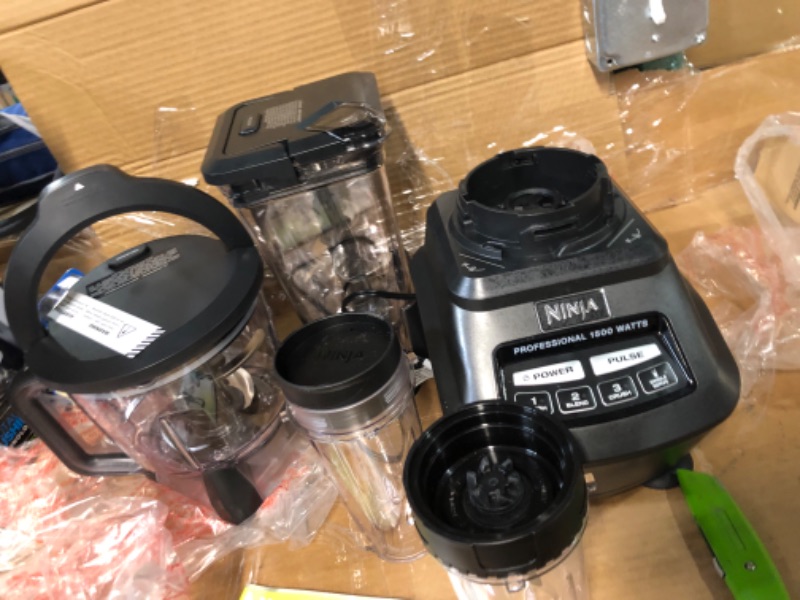 Photo 4 of Ninja BL770 Mega Kitchen System, 1500W, 4 Functions for Smoothies, Processing, Dough, Drinks & More, with 72-oz.* Blender Pitcher, 64-oz. Processor Bowl, (2) 16-oz. To-Go Cups & (2) Lids, Black Black with 2 Nutri Ninja Cups + Lids