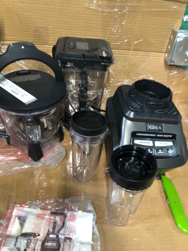 Photo 3 of Ninja BL770 Mega Kitchen System, 1500W, 4 Functions for Smoothies, Processing, Dough, Drinks & More, with 72-oz.* Blender Pitcher, 64-oz. Processor Bowl, (2) 16-oz. To-Go Cups & (2) Lids, Black Black with 2 Nutri Ninja Cups + Lids