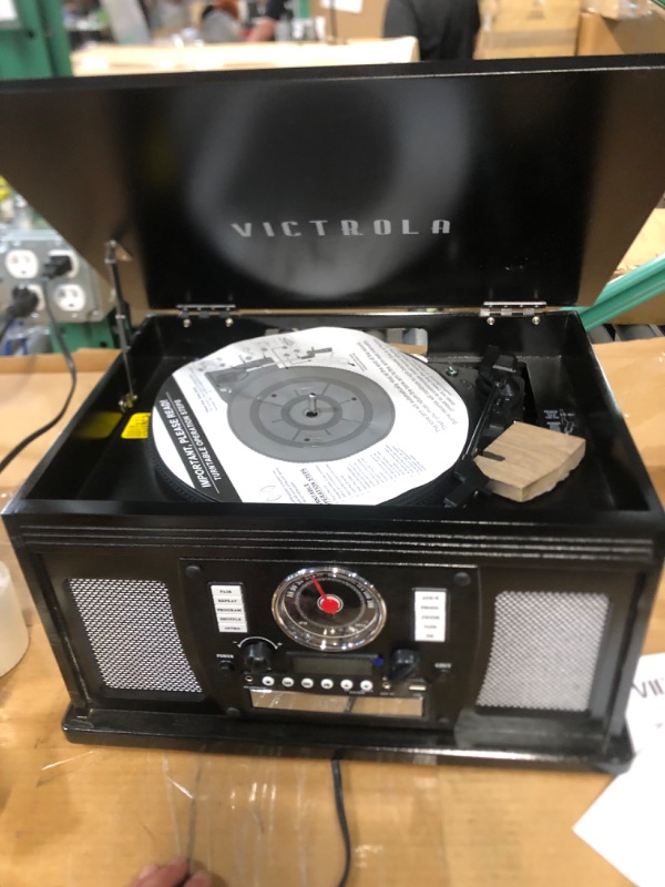 Photo 4 of Victrola 8-in-1 Bluetooth Record Player & Multimedia Center, | Black, 1SFA
