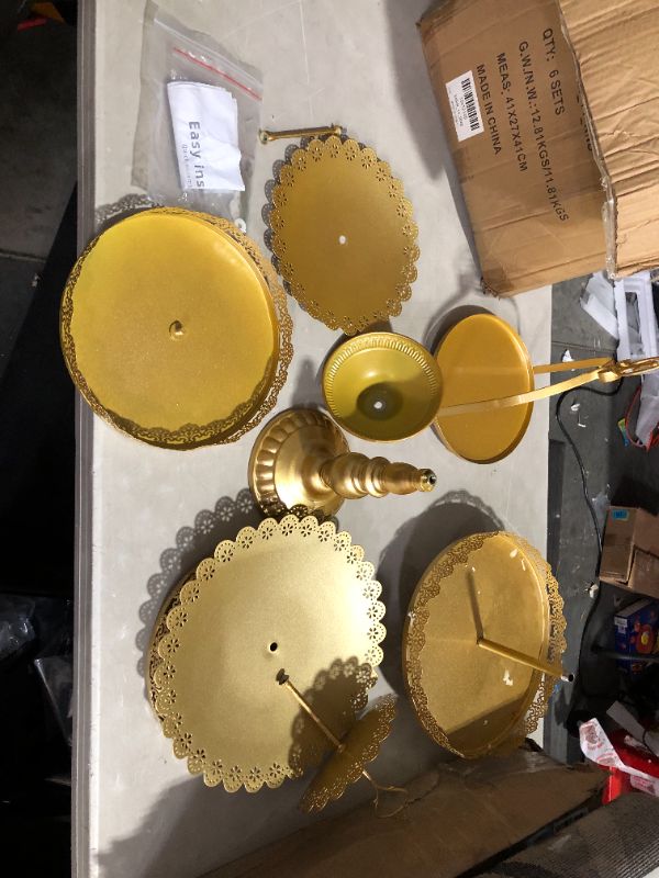 Photo 2 of ***MISSING PARTS - SEE NOTES***
6 PCS Gold Cake Stands