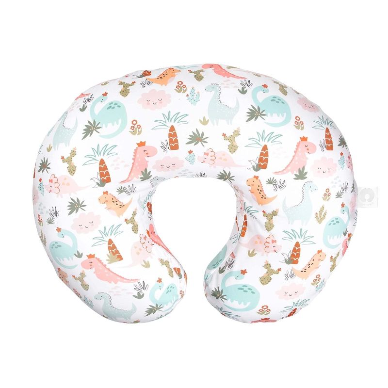 Photo 1 of Boppy Original Support Nursing Pillow, Blush Pink Dinosaurs, 