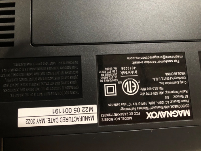 Photo 1 of Magnavox MD6972 Portable Top Loading CD Boombox with Digital AM/FM Stereo Radio and Bluetooth