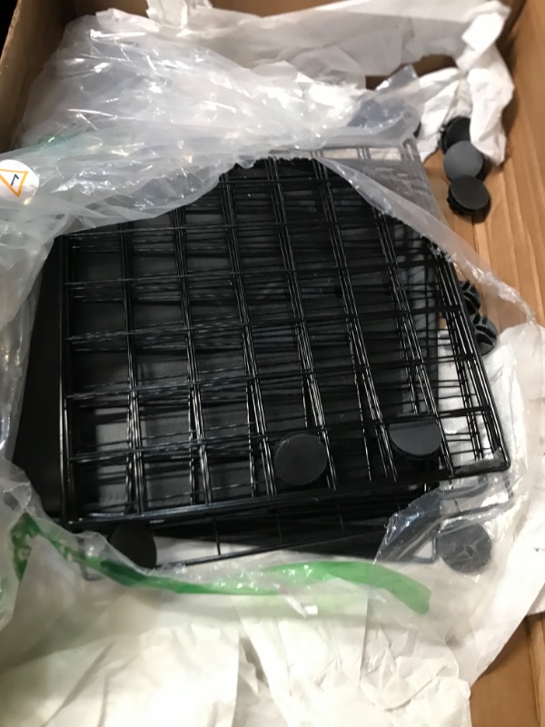 Photo 2 of [FOR PARTS] Amazon Basics 6-Cube Wire Grid Storage Shelves, 14" x 14" Stackable Cubes, Black 6 Cube Black