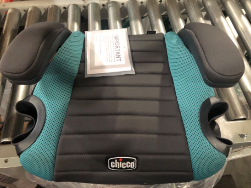 Photo 2 of Chicco GoFit Backless Booster Car Seat, Travel Booster Seat for Car, Portable Car Booster Seat for Children 40-110 lbs. | Raindrop/Blue, 1 Count