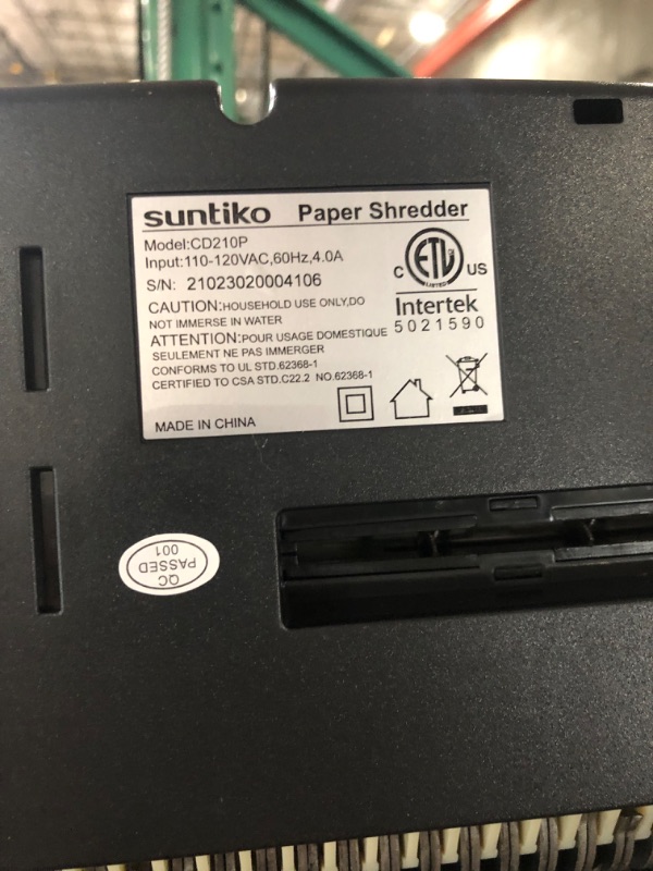 Photo 2 of Paper Shredder, 14-Sheet Cross Cut with 6.6-Gallon Basket, P-4 Security Level, 3-Mode Design Shred Card/CD/Staple/Clip, Heavy Duty with Jam Proof System