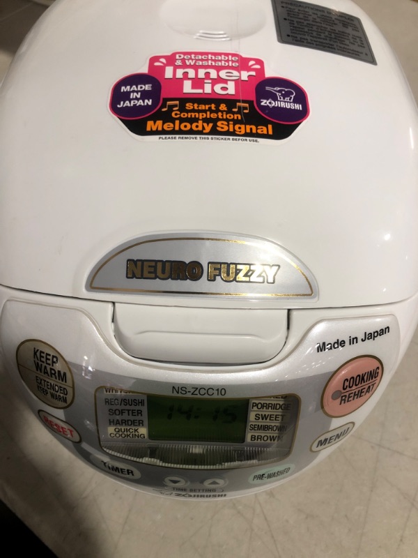 Photo 2 of (LOOKS NEW) Zojirushi, Made in Japan Neuro Fuzzy Rice Cooker, 5.5-Cup, Premium White