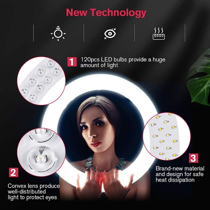 Photo 1 of 18 inch LED Ring Light with Tripod Stand Dimmable Makeup Selfie Ring Light