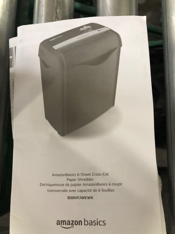 Photo 3 of Amazon Basics 6-Sheet Cross-Cut Paper Shredder