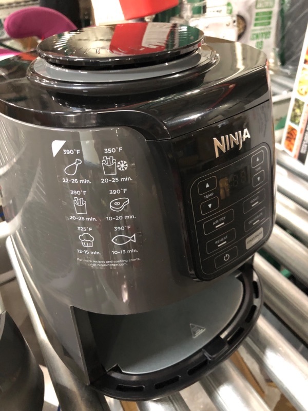 Photo 8 of **SEE NOTES**
Ninja AF101 Air Fryer that Crisps, Roasts, Reheats, & Dehydrates, for Quick, Easy Meals, & High Gloss Finish, Black/Grey 4 Quarts