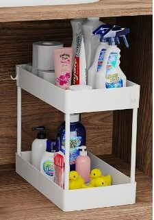 Photo 1 of 2 Tier Organizers and Storage, Multi-purpose - White (1 pack)