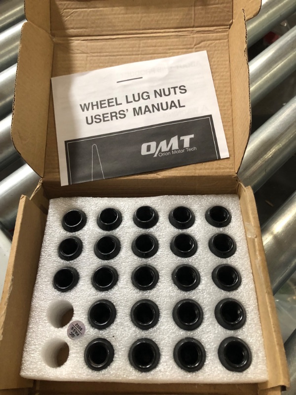 Photo 2 of 1/2"-20 Lug Nuts with Cone Seat, 3/4" 19mm Hex 1.38x0.87 in, Set of 23 Black