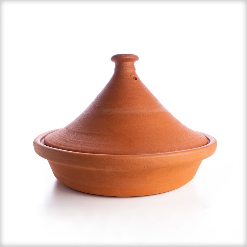 Photo 1 of * DAMAGED * LUKSYOL CLAY POT FOR COOKING - HANDMADE TAGINE POT MOROCCAN FOR COOKING - LEAD FREE EARTHENWARE POT - MICROWAVE & OVEN SAFE - 100% NATURAL & SAFE FOR HEALTH - ECO FRIENDLY TERRACOTTA POTS12.2 INCHES LARGEST PLAIN
