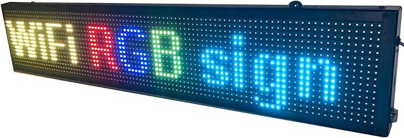 Photo 1 of ***PASSWORD LOCKED - CAN'T RESET*** LED display with WiFi+USB, P10 RGB color sign 40" x 8" with high resolution and new SMD 