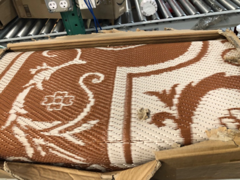 Photo 1 of NALONE Reversible Mats, Outdoor Rugs 9x12 for Patio, Outdoor Plastic Straw Rug, New York 