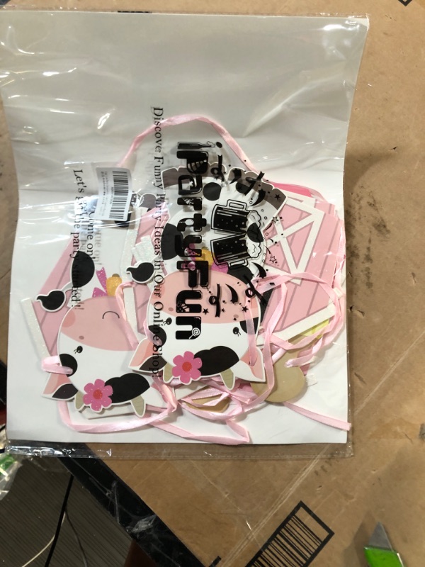 Photo 3 of Cow Birthday Party Decorations, Homond Pink Cow Theme Party Supplies Kit,