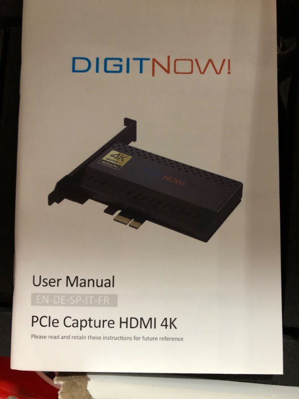 Photo 2 of DIGITNOW PCIe Capture Card 4Kp60 - Live Gamer 4K Video Capture Card with HDMI Input/Output, Ultra-Low Latency