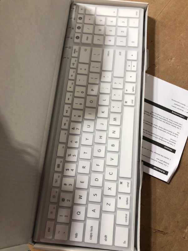 Photo 2 of Bluetooth Keyboard for Mac OS ,White and Silver  