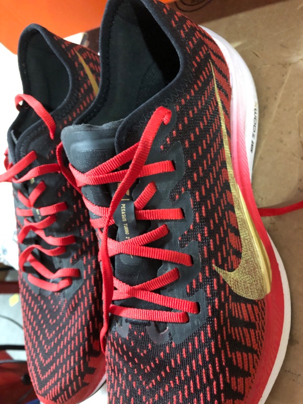 Photo 5 of Nike Women's Zoom Pegasus Turbo 2 Running Shoes 6 University Red/Metallic Gold-black-white