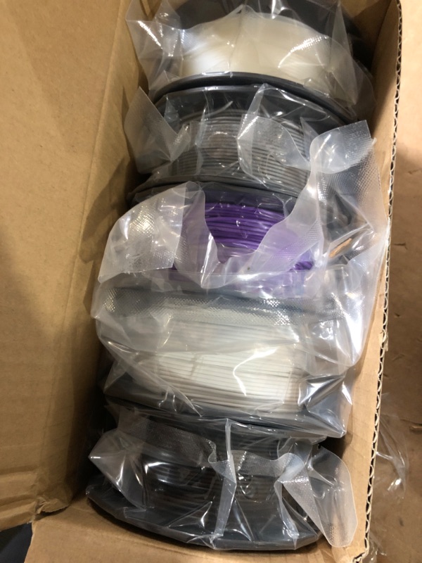 Photo 2 of Haosegd 3D Printer Filament PLA 1.75mm 3-D Printing Materials 5 Colors Bundle Print Filimate 1.75 mm White Black Silver Purple Clear