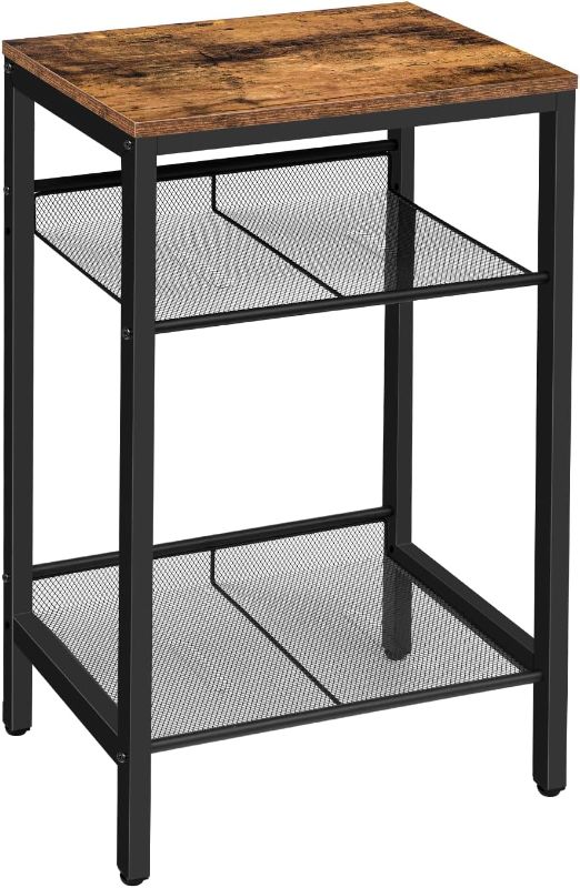 Photo 1 of *STOCK PHOTO FOR REFERENCE ONLY* HOOBRO Side Table, Industrial End Telephone Table with Adjustable Mesh Shelves