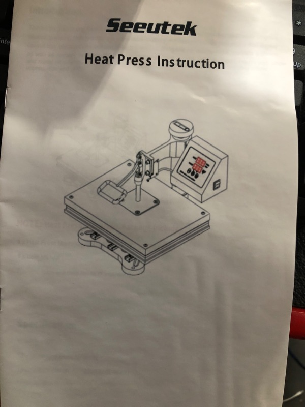 Photo 2 of **PARTS ONLY** Seeutek Heat Press 12" X 10" Professional Heat Transfer Digital Sublimation Machine 