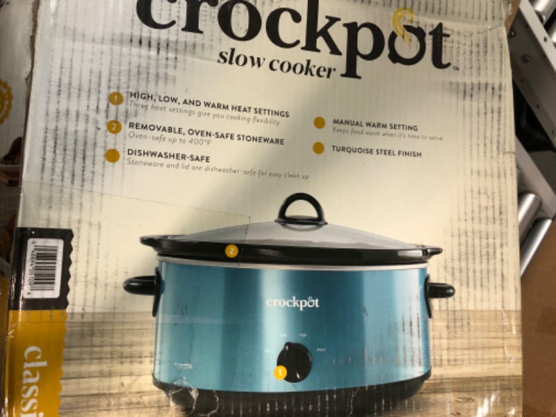 Photo 4 of **SEE NOTES**
Crockpot SCV700-KT Deisgn to Shine 7QT Slow Cooker, Turquoise Turquoise Cooker