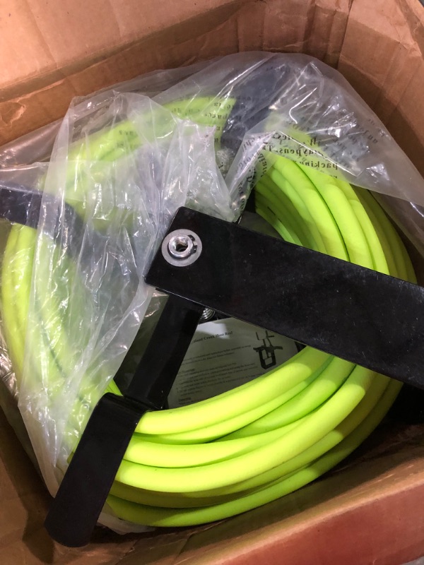 Photo 2 of Flexzilla Manual Open Face Air Hose Reel, 1/4 in. x 100 ft. Heavy Duty, Lightweight, Hybrid, ZillaGreen - L8654FZ 1/4" (inches) x 100' (feet)