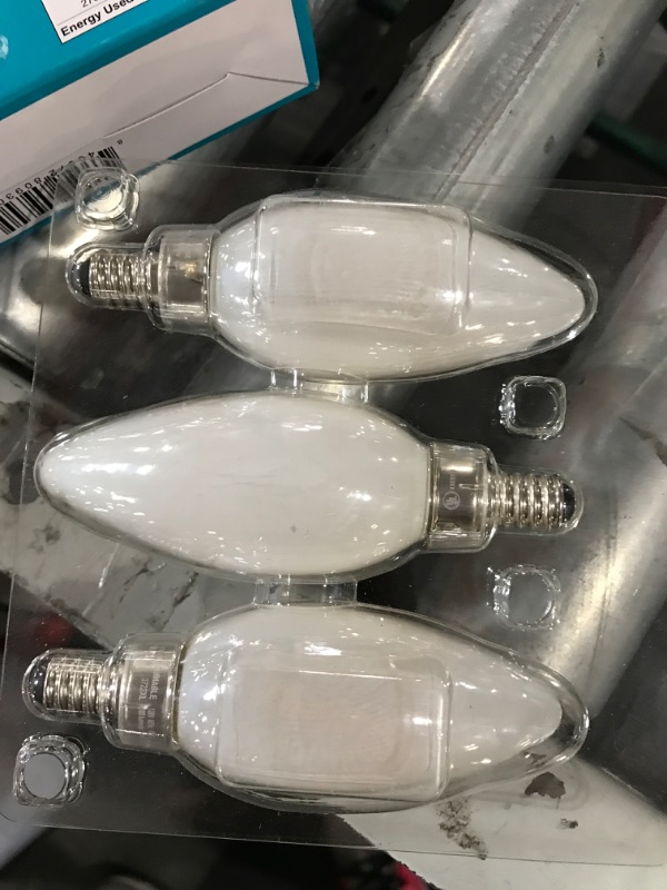 Photo 2 of 60-Watt Equivalent B11 Dimmable Candelabra ENERGY STAR Frosted Glass Vintage Edison LED Light Bulb Soft White (3-Pack)