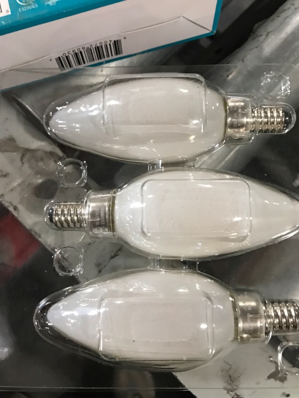 Photo 3 of 60-Watt Equivalent B11 Dimmable Candelabra ENERGY STAR Frosted Glass Vintage Edison LED Light Bulb Soft White (3-Pack)