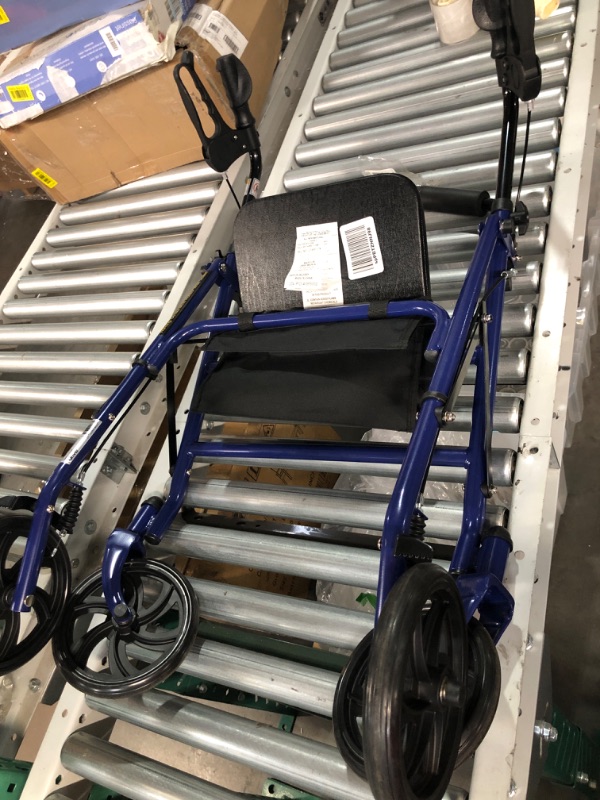 Photo 1 of Drive Medical 10257BL-1 4-Wheel Rollator Walker With Seat & Removable Back Support, Blue