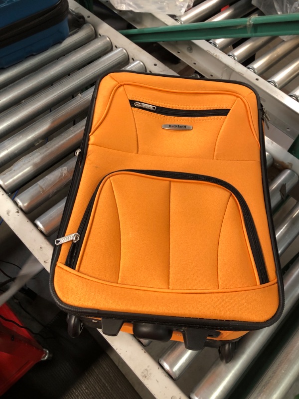 Photo 1 of Rockland Fashion Softside Upright Luggage Set, Orange, 2-Piece (14/19) 2-Piece Set (14/19) Orange Standard Packaging